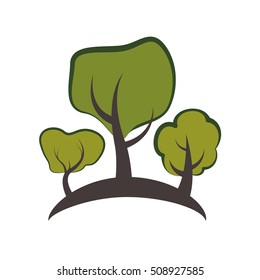 tree forest ecology symbol vector illustration design