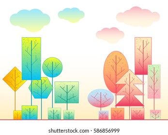 Tree forest geometry simple modern background