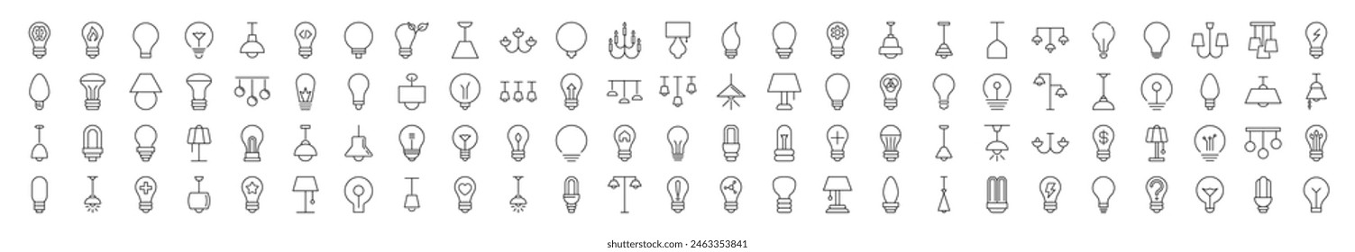 Tree and Forest Icons Drawn with thin Line. Perfect for design, infographics, web sites, apps