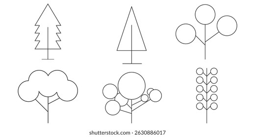 Tree and Forest Icons set. Nature concept. Vector illustration.