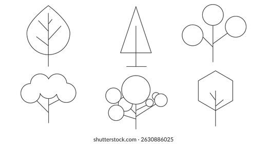 Tree and Forest Icons set. Nature concept. Vector illustration.