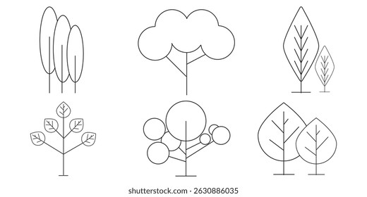 Tree and Forest Icons set. Nature concept. Vector illustration.