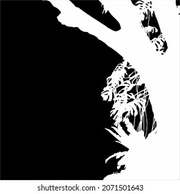 Tree in the Forest (Jungle) Silhouette for Text, LayOut, Quote, Illustration, Poster, Background, or Graphic Design Element. Vector Illustration 