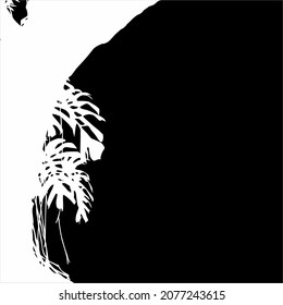 Tree in the Forest (Jungle) Silhouette for Text, LayOut, Quote, Illustration, Poster, Background, or Graphic Design Element. Vector Illustration 