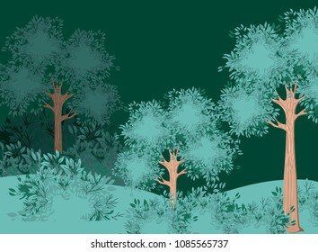 tree forest landscape blurred colors