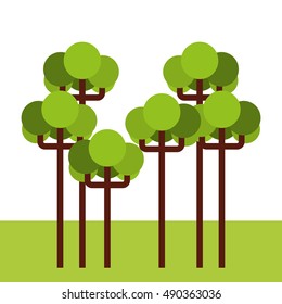 tree forest landscape icon vector illustration design