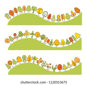 tree and forest landscape scene vector