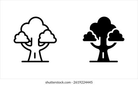 Tree and Forest Line Icon set. Modern Collection for Design, vector illustration on white background