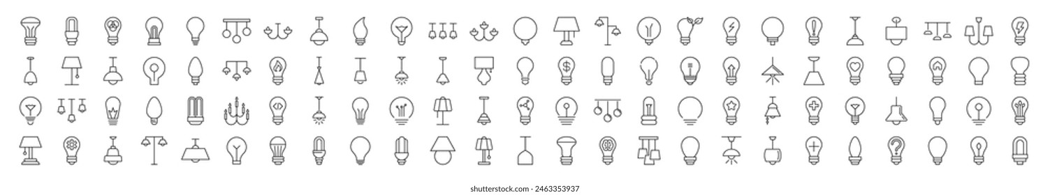 Tree and Forest Line Icons Set. Perfect for design, infographics, web sites, apps. 