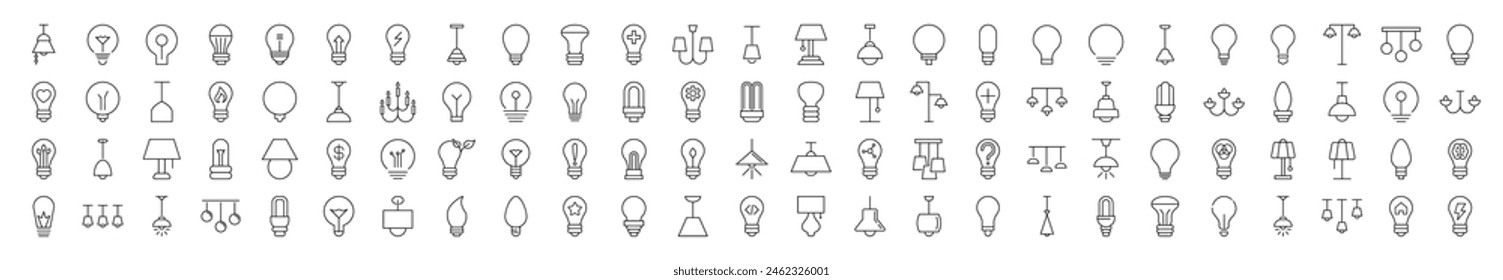 Tree and Forest Linear Icons. Perfect for design, infographics, web sites, apps