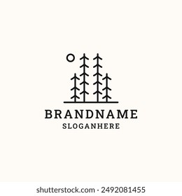 Tree forest logo template vector illustration design