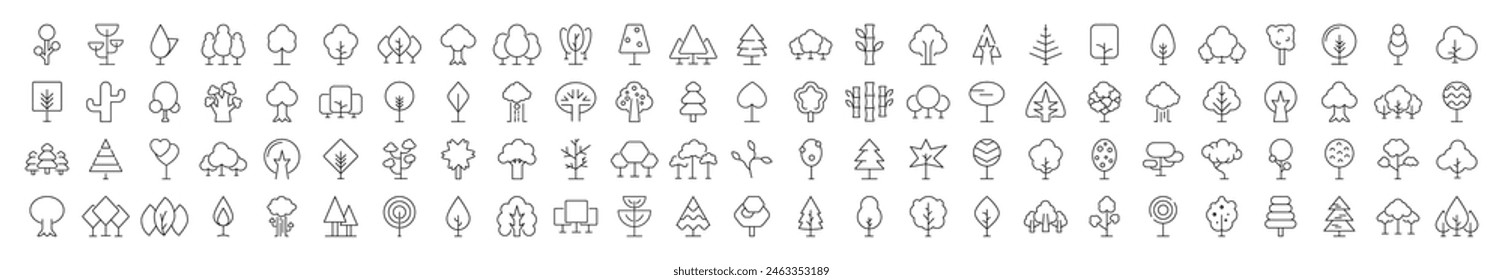 Árbol y bosque Iconos modernos. Perfecto para el diseño, infografías, Sitios web, App. 