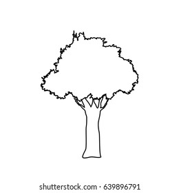 Tree Forest Nature Branch Outline Stock Vector (Royalty Free) 639896791 ...