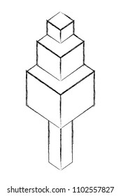 tree forest nature isometric design