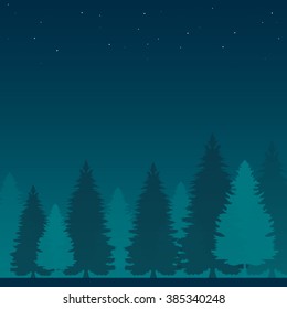 Tree and Forest Night Scene Landscape