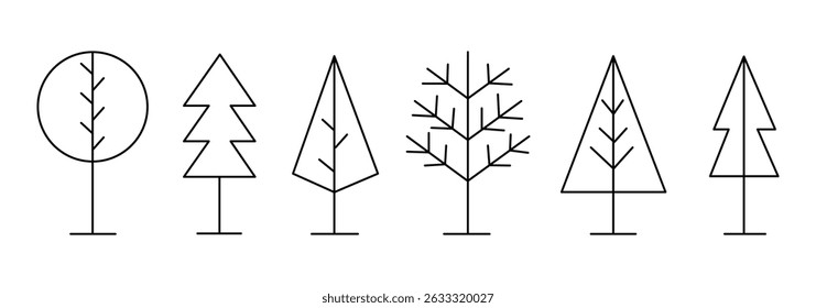 Tree and Forest Outline Style Icon. 