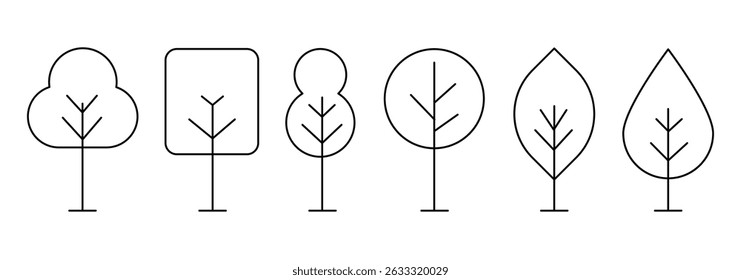 Tree and Forest Outline Style Icon. 