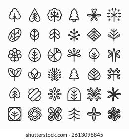 Tree and forest silhouettes - Vector illustration collection	