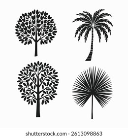 Tree and forest silhouettes - Vector illustration collection	