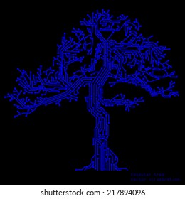 Tree in the form of a computer circuit eps 10