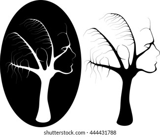 tree in the form of a female head