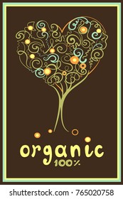 A tree in the form of a heart (stylized apple tree)can be successfully used as a logo of your company, or an attractive banner.The image can be used in the theme of proper nutrition, natural products.