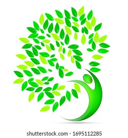 Tree in the form of a human figure, vector art illustration.