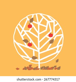 Tree in four seasons vector illustration