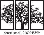tree frames for wall decor in three parts of frames