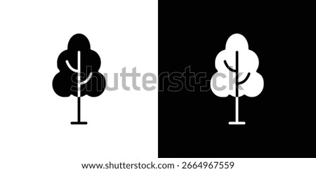 Tree free icon in flat black solid vector set