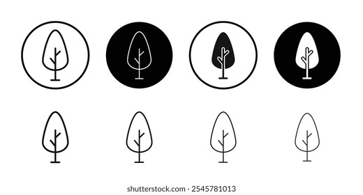 Tree free icon flat line symbol set.