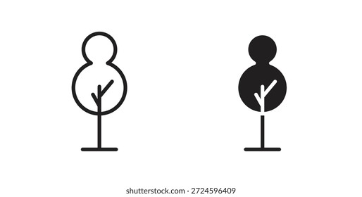 Tree free icon glyph and line set thin line symbol concept.