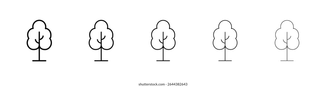 Tree free icon graphic set. trendy stroke line style