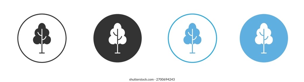 Conjunto de diseño de Plantilla de logotipo de icono libre de árbol