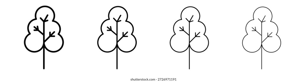 Icono libre del árbol en estilo moderno de la línea del trazo. Vector 10 eps
