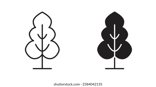 Tree free icon set in thin line. vector illustrations for web