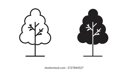 Tree free icon. Vector illustration, flat and stroke