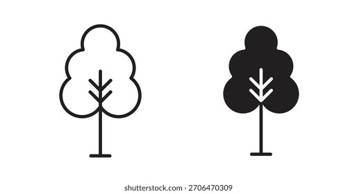 Icono libre del árbol para los Sitios web y el diseño plano minimalista móvil.