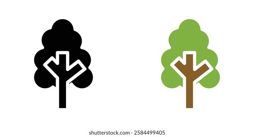 Tree free icons pack in black and colored version