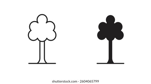 Tree free icons in solid black and outlined style