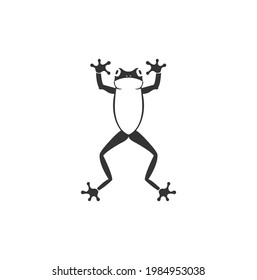 Tree frog black silhouette symbol vector on a white background