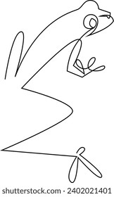 Tree frog continuous line drawing. Wildlife concept one line art. Minimalist style animal vector illustration drawn by single line.
