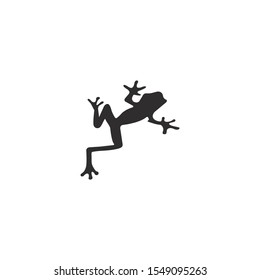 Tree frog silhouette vector on a white background