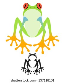 Tree frog. Vector illustration EPS