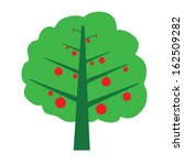 tree with fruit color vector illustration