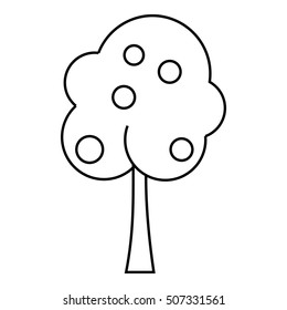 Tree with fruit icon. Outline illustration of tree with fruit vector icon for web