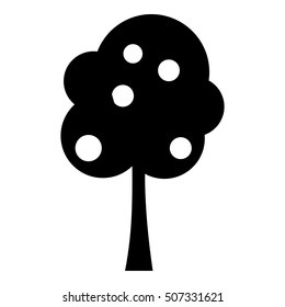 Tree with fruit icon. Simple illustration of tree with fruit vector icon for web