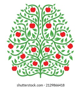 Icono de vector de árbol y fruta