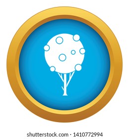 Tree with fruits icon blue vector isolated on white background for any design