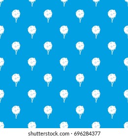 Tree with fruits pattern repeat seamless in blue color for any design. Vector geometric illustration